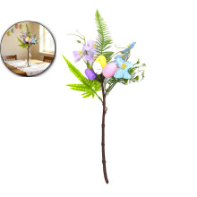 Décorations florales printanières pour couronnes et arrangements floraux de Pâques (35 cm) - Œufs de Pâques artificiels - Branches d'arbre à