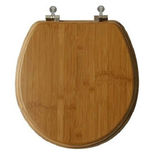 Abattant de toilette rond en bambou - Bois naturel avec charnières brossées, décoration de salle de bain écologique, compatible avec les
