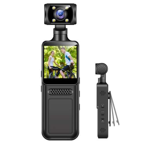 Φορητή κάμερα δράσης 4K-HD, περιστρεφόμενο WiFi 180, οθόνη LCD 1,3", κλιπ μικροφώνου –