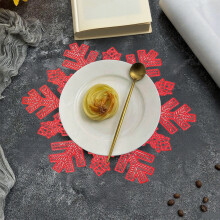 Sets de table ronds en PVC lavables et résistants à la chaleur, motif flocons de neige