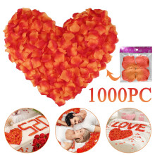 1000 pétales de roses artificielles orange – Pétales de fleurs en soie pour la décoration de mariage, de demande en mariage, de la