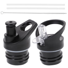 Couvercle de bouchon de bouteille en plastique Aloha pour embout d'aspiration, 2 pièces, noir