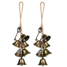 Lot de 2 carillons à vent de sorcière à suspendre à la porte, décoration clochettes de temple, style rétro, comme illustré