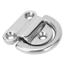 Ojo de amarre plegable de acero inoxidable 316, anillo en D de 6 mm, acabado pulido de alto brillo