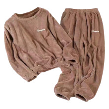 Completo pigiama da donna in flanella, caldo abbigliamento termico per dormire, taglia 2XL, comodo abbigliamento per la casa per interni/esterni,
