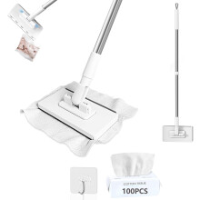 Mini mop Snap Grip so 100 utierkami, dizajn Push-Pull s voľnými rukami, rukoväť 99 cm, kompatibilný s Snap Grip