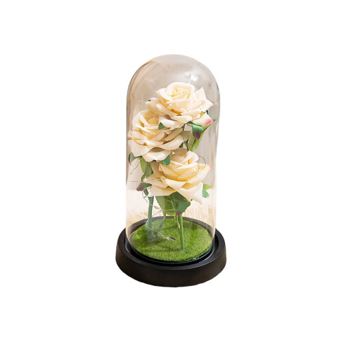 LED Valentinsdagsnattlys med konservert rose 8,5 tommer