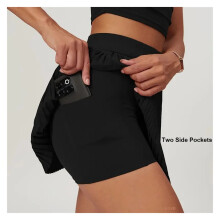 Women's pleated golf tennis skirt with inner pocket 2-in-1