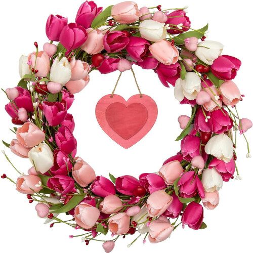 Coroană de flori roz artificiale 45-50 cm 1