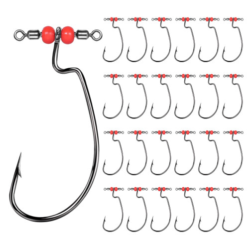 25 τεμάχια Drop Shot Hooks με περιστροφή 360, υψηλής περιεκτικότητας σε άνθρακα