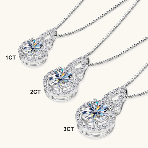 Κολιέ Moissanite Infinity για γυναίκες, D Color VVS1, ασήμι 925 – Δώρο για μαμά/σύζυγο, 2