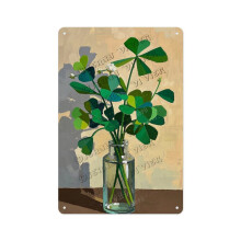 Irländsk Shamrock-plåtskylt – 20x30 cm väggdekoration med texten St. Patrick's Day för kök, pub och veranda
