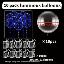 Sada LED bublinových balónků, 20 ks, 24 palců se světly