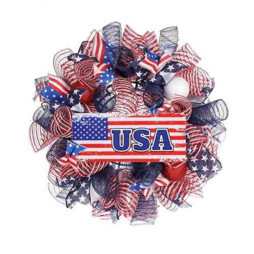 18" Handcrafted Patriotic Wreath