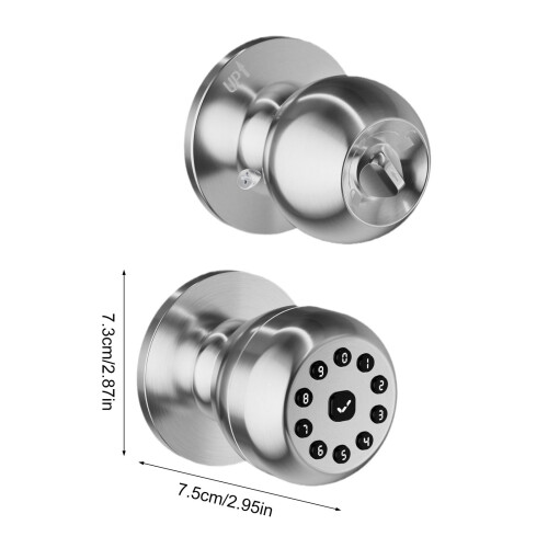 Keyless Entry Door Lock Electronic Code Door Knobs Round Knob Electronic Lock with Password Unlocks for Front Door 2