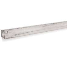 52" Narrow Wooden Floating Shelf Picture Ledge – Burnt White, Compatible with Wall Mount, for Living Room, Office, Kitchen, Bedroom, Bathroom