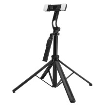 Verstellbarer Selfie-Stick mit Stativ, Licht, Fernbedienung, 180 cm