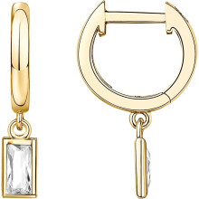 Stříbrné náušnice Huggie pozlacené 14k zlatem S925