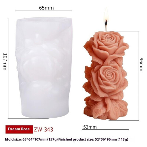 3D-ros pelare ljus silikonform