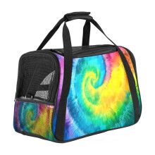 Bolsa transportadora de tela con estampado tie-dye para perros y gatos pequeños
