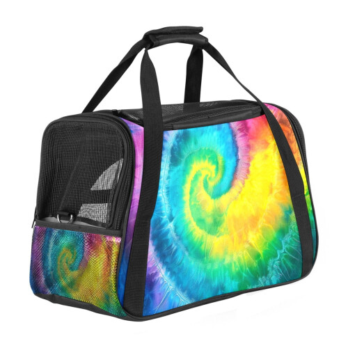 Πολύχρωμη φορητή τσάντα μεταφοράς σκύλων Tie-Dye για μικρά κατοικίδια