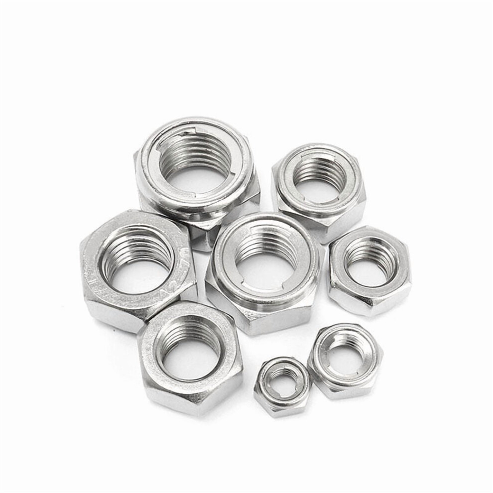2Pcs Metal Locking Nut A2 Stainless Steel M3 M4 M5 M6 M8 M10 - M20 Hex Nuts Fastener 9425574107015