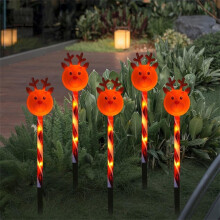 Solar kerstdecoratie met elandmotief en LED-grondverlichting (5 stuks)