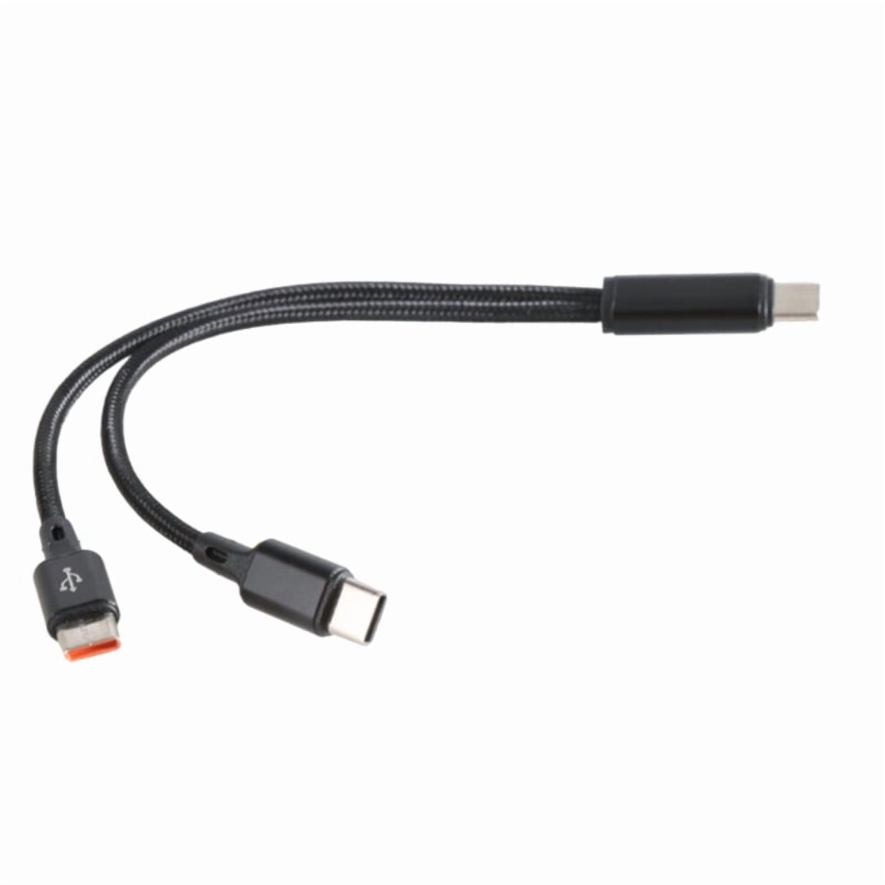 Usb-C To Dual Usb-C Cable, 27W Fast Charging, Nylon Braided 9058772189998
