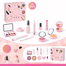 Girls' Makeup Toy Set with Brushes and Mirror, 12-Piece