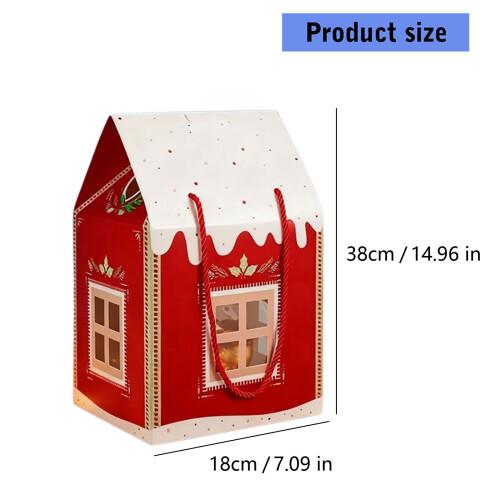 Χριστουγεννιάτικο Χάρτινο Κουτί Δώρου Cottage 18x38εκ. 2