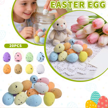 20 mini œufs de Pâques en mousse colorée (3,8 x 2,6 cm) – Loisirs créatifs, décoration de fête, petits cadeaux à glisser dans un panier,