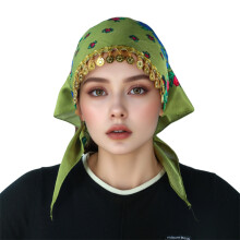 Multiuse Headscarf Women Bohemian Styles Fringed-Light Green