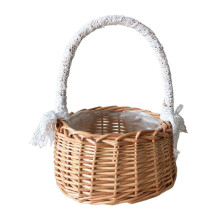 Panier à fleurs en rotin tressé à la main pour l'intérieur, panier artisanal pour la décoration de mariage, les compositions florales de salon
