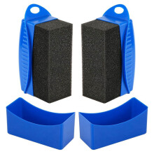 Tire Shine Applicator, Tire Dressing Applicator Pad, Tire Sponge Applicator Curved Tire Detail Sponge with Handle A