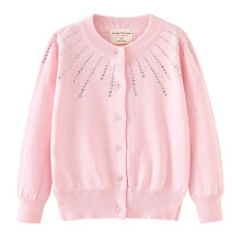 JMKQLZ Barnecardigan med strass, langermet skoleuniform, strikket cardigan, knapper, kabellukking, genser for høst og vinter