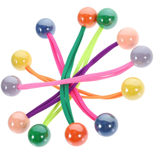 Lot de 12 élastiques à cheveux à double perle, accessoires pour cheveux