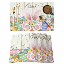 Rabbit & Floral Placemats Set of 2 – 13x19 in