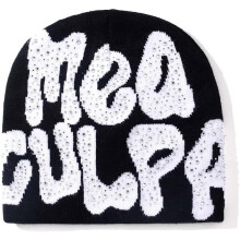MEA Culpa Beanie Y2k Sapka Női Sapkák Y2k Kalap Grafikus Sapkák Téli Sapka Kötött Koponya Sapka Kötött Sapka Y2k Kiegészítők