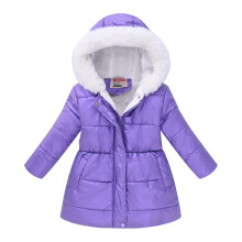 Winterparka mit Kapuze für Mädchen mit Blumenmuster, warme Baumwoll-Steppjacke – geeignet für Kinder und Kleinkinder
