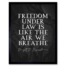 Citation d'Artery8Slate : Eisenhower, Liberté sous la loi, Respirer l'air, Affiche encadrée, Décoration murale 30 x 40 cm