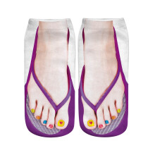 Fashion3D Print Low Cut Socks For Women Skjulte Sømløse Ankelsokker For Flats Og Joggesko Lilla