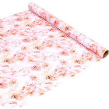 Floral Reversible Wrapping Paper Roll – 17" x 33 ft, Pink Polka Dot & Floral Design for Birthday, Weddings, Party Favors
