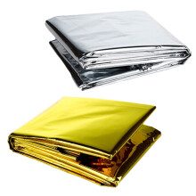 2Pcs Space Blanket Thermal Blanket Silver for Hiking Gear and Disaster Preparedness
