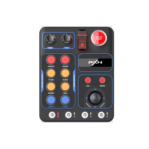 PXN CB1 Simulator Race Central Control Box 30Programmable Button Linkage Lever One Click Start Stop RGB Racing Game Panel for PC