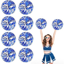 8 PCS Metallic Cheerleading Pom Pom for Team Spirit Sports Dance Cheering Kids Adults-Ring Style