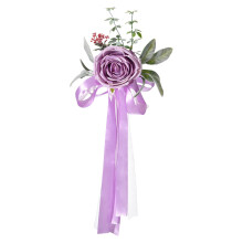 Lot de 6 bouquets de roses artificielles de 45 cm avec feuillage vert, décorations de dossier de chaise et accessoires de photographie – Convient