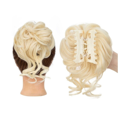 Chignon sintetico riccio e ondulato con ciocche