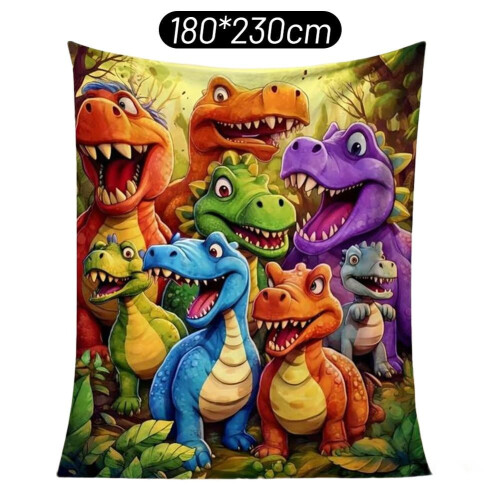 Samtdecke mit Dinosaurier-Print für Kinder, weich und leicht