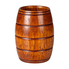 Mug vintage en bois massif « Big Belly » – Fabriqué artisanalement en bois massif avec une prise en main confortable, capacité de 30 cl pour