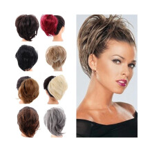 Elastico per capelli sintetici da donna, chignon, coda di cavallo liscia, fermaglio per capelli